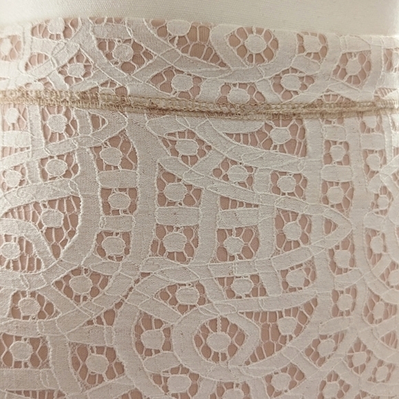English Factory lace short mini skirt cream white blush pink nude med - Picture 10 of 15